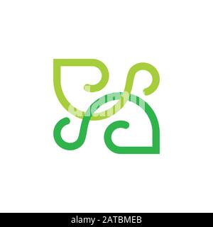 abstract linked curves line loop design logo Stock Vector