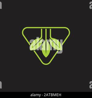 simple triangle geometric leaf logo vector Stock Vector