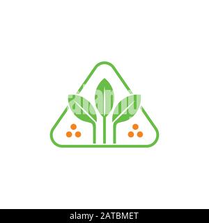 leaf and wheat abstract triangle logo vector Stock Vector