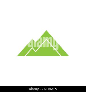 green mountain geometric line symbol vector Stock Vector