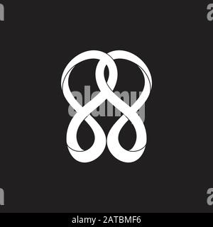 abstract linked infinity curves 3d motion design logo vector Stock Vector