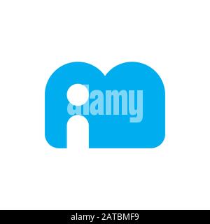 letter mi simple cute design logo vector Stock Vector