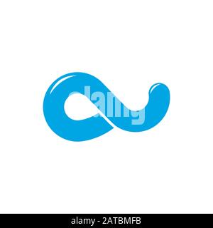 simple blue water waves loop logo vector Stock Vector