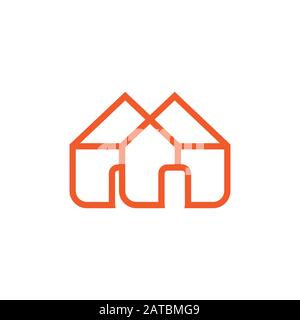 house construction overlapping line design vector Stock Vector