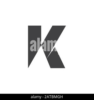abstract letter vk simple geometric logo vector Stock Vector