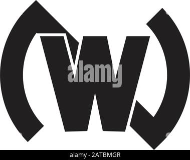 letter nw simple geometric linked logo vector Stock Vector
