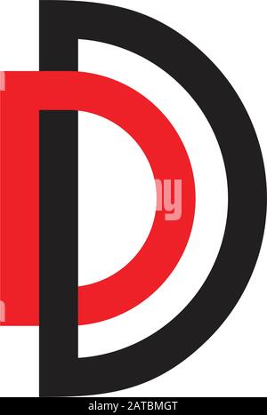 letter dd linked colorful logo vector Stock Vector