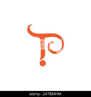 letter tp loop spiral design logo vector Stock Vector