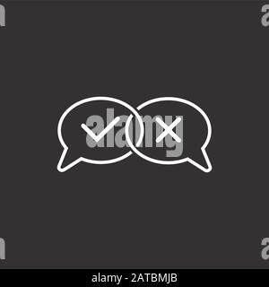 right wrong communication talk symbol vector Stock Vector