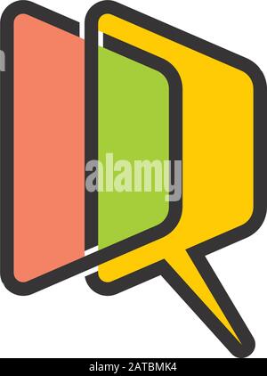 letter dr talk bubble  outline colorful logo vector Stock Vector