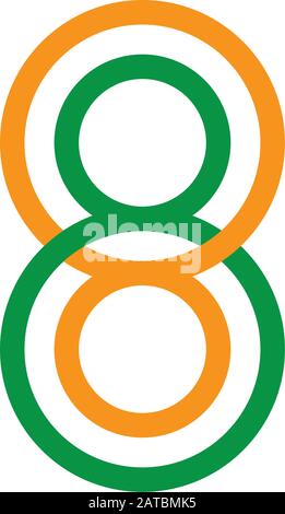 linked number 8 circle overlap colorful logo vector Stock Vector