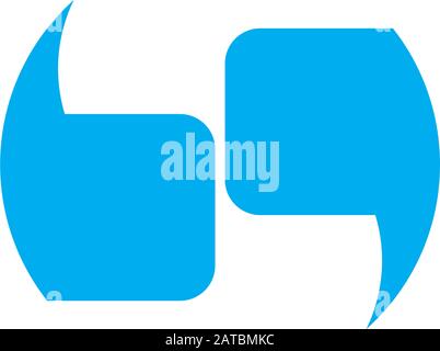 letter bq geometric clear talk symbol logo vector Stock Vector