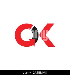 letter ck circle geometric arrow logo vector Stock Vector