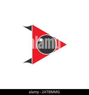 abstract letter d triangle geometric 3d logo vector Stock Vector