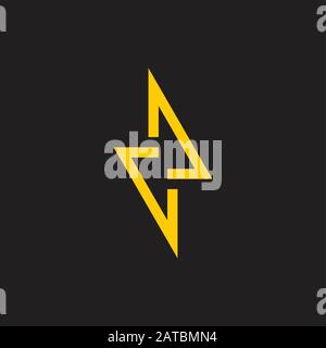 thunder simple geometric line design logo vector Stock Vector
