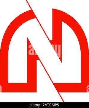 letter n slice simple negative space logo vector Stock Vector Image ...