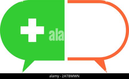 plus medical capsule medicine talk forum symbol logo vector Stock Vector