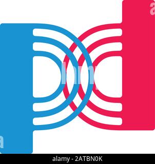 letter pd stripes geometric simple logo vector Stock Vector