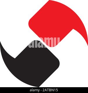 letter bq geometric clear talk symbol logo vector Stock Vector