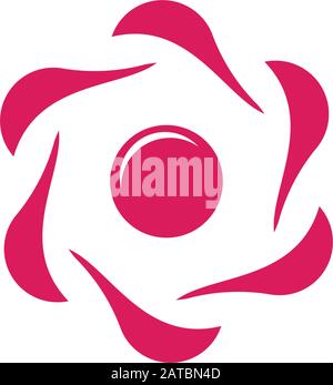 swirl rotation sun symbol geometric curves design logo vector Stock Vector