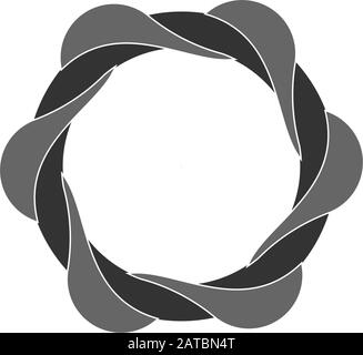 simple circle 3d twist symbol motion design logo vector Stock Vector