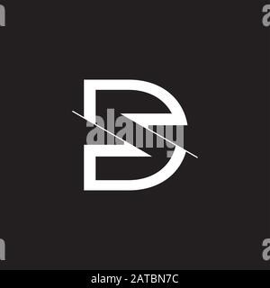 letter ds symbol geometric slice negative space logo vector Stock Vector