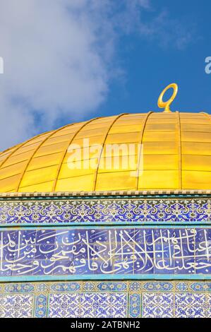 Close Up of the caligraphy on the Rock - Jerusalem, Israel Stock Photo