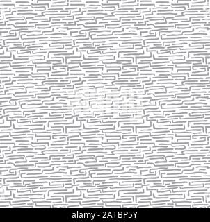 Hand made vector seamless abstract grey strokes pattern on white background. Marker grunge scribble strokes with rounded edges. Hatching drawing for Stock Vector