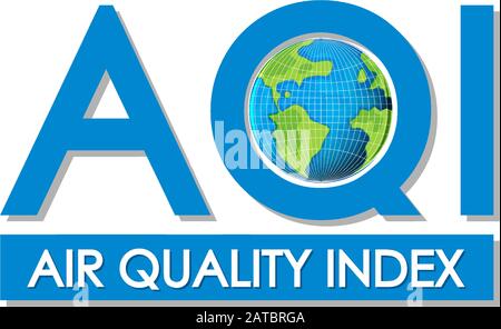 Font design for air quality index on white background illustration Stock Vector