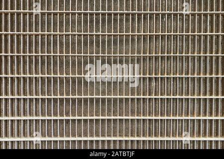 a metal steel grate floor step Stock Photo