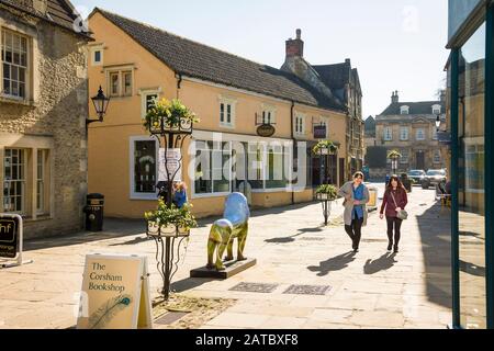 A sunlit High Street in Corsham Wiltshire England UK Stock Photo