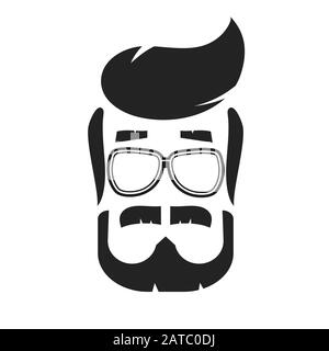 Vector View Of A Bearded Man's Profile Logo For A Hair Salon, Poster, Poster Stock Vector