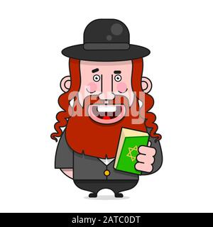 Bearded Jew In A Hat . Vector Illustration For Poster Stock Vector