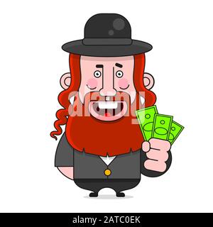Bearded Jew In A Hat . Vector Illustration For Poster Stock Vector