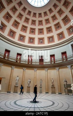 Sculptures in atrium of inside Altes Museum on Museumsinsel in Berlin Germany Stock Photo