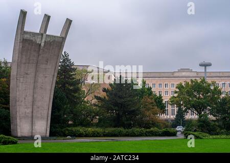 The Berlin Airlift Memorial at Tempelhof Flughafen, Berlin, Germany Stock Photo