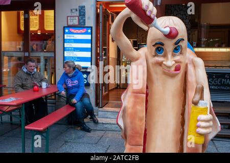 Hot dog advertising figure Stock Photo - Alamy