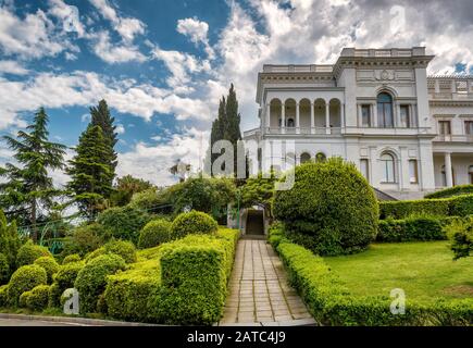 YALTA, RUSSIA - MAY 17, 2016: Livadia Palace in Crimea. Livadia Palace was a summer retreat of the last Russian tsar, Nicholas II. The Yalta Conferenc Stock Photo