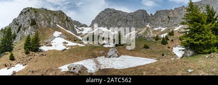 Fantastic hike to the top of the Rote Fluh in the Tannheimer Tal, Austria Stock Photo