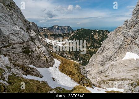 Fantastic hike to the top of the Rote Fluh in the Tannheimer Tal, Austria Stock Photo