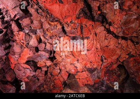 Background of cooled off lava crust Stock Photo