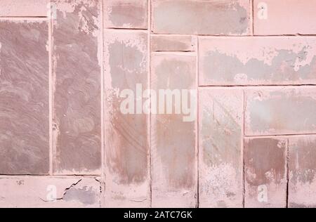 Background of pink coral big old stones, brick Stock Photo