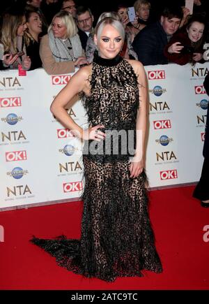 Jan 28, 2020 - London, England, UK - Katie McGlynn attending National Television Awards 2020, The O2 Stock Photo