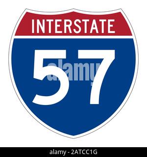 Interstate highway 57 road sign Stock Photo