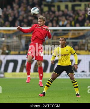 Dortmund, Germany. 01st Feb, 2020. firo: 01.02.2020, football, 1.Bundesliga, season 2019/2020, BVB, Borussia Dortmund - Union Berlin 5: 0 ANDERSSON, Union links versus AKANJI | usage worldwide Credit: dpa/Alamy Live News Stock Photo