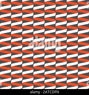 Seamless spiral ribbon wave pattern. Stock Vector