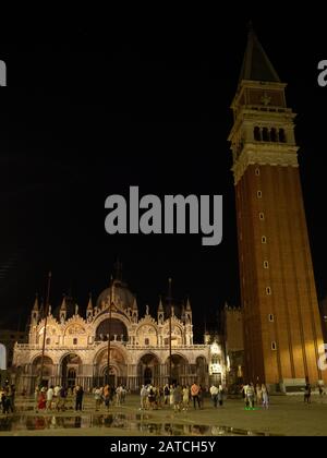 San Marco Square at night, Venice Stock Photo