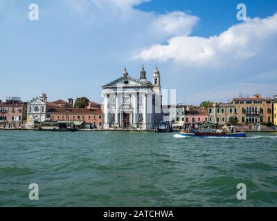 Chiesa di Santa Maria del Rosario seen across Giudecca Canal from Dorsoduro Stock Photo