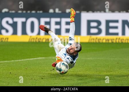 Sinsheim, Germany. 1st Feb, 2020. Goalkeeper Philipp Pentke (TSG 1899 Hoffenheim) at the Football, BuLi: TSG 1899 Hoffenheim vs Bayer 04 Leverkusen at the PreZero Arena on February 1, 2020 in Sinsheim, GERMANY. DFL/DFB REGULATIONS PROHIBIT ANY USE OF PHOTOGRAPHS AS IMAGE SEQUENCES AND/OR QUASI-VIDEO. Credit: ESPA/Alamy Live News Stock Photo