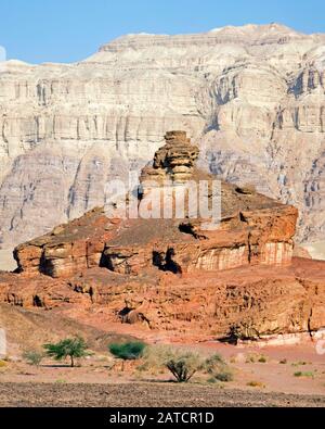 Spiral hill, a weathered sandstone rock formation in the Negev desert, Israel Stock Photo